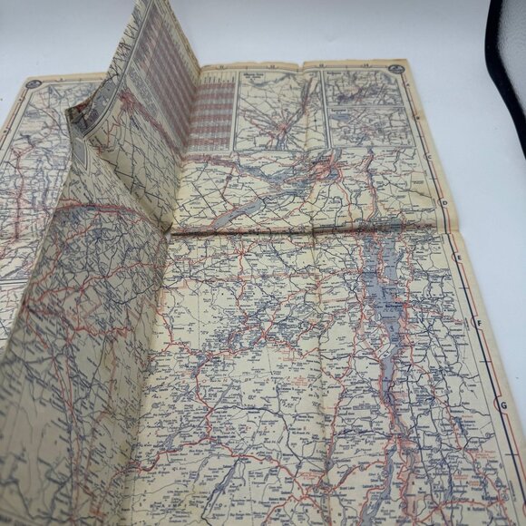 Vintage 1940s Richfield New York Road Map Automotive Gas Station Memorabilia - Picture 5 of 5